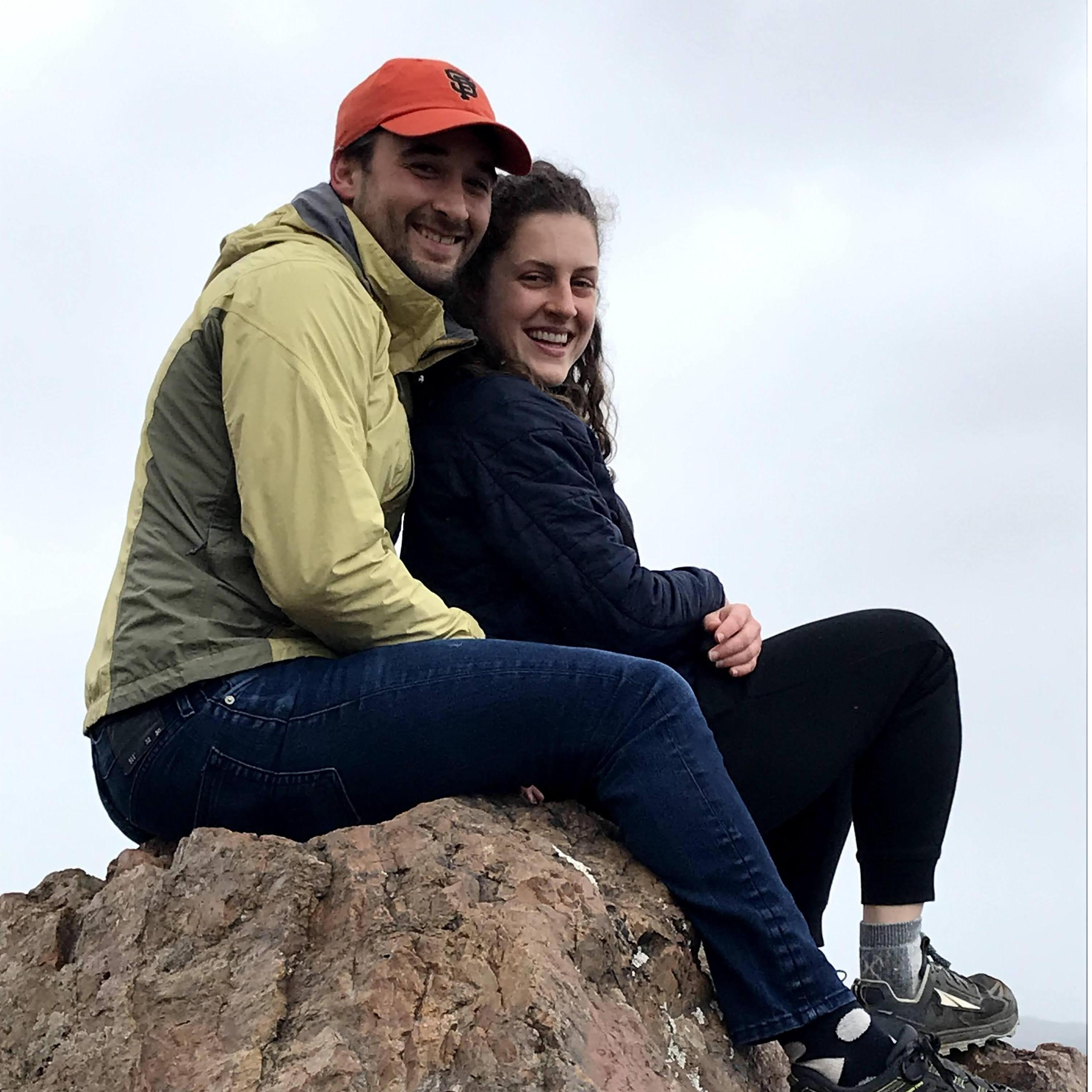 A drizzly day looking out over SF - a lady thought we were cute and took our picture.