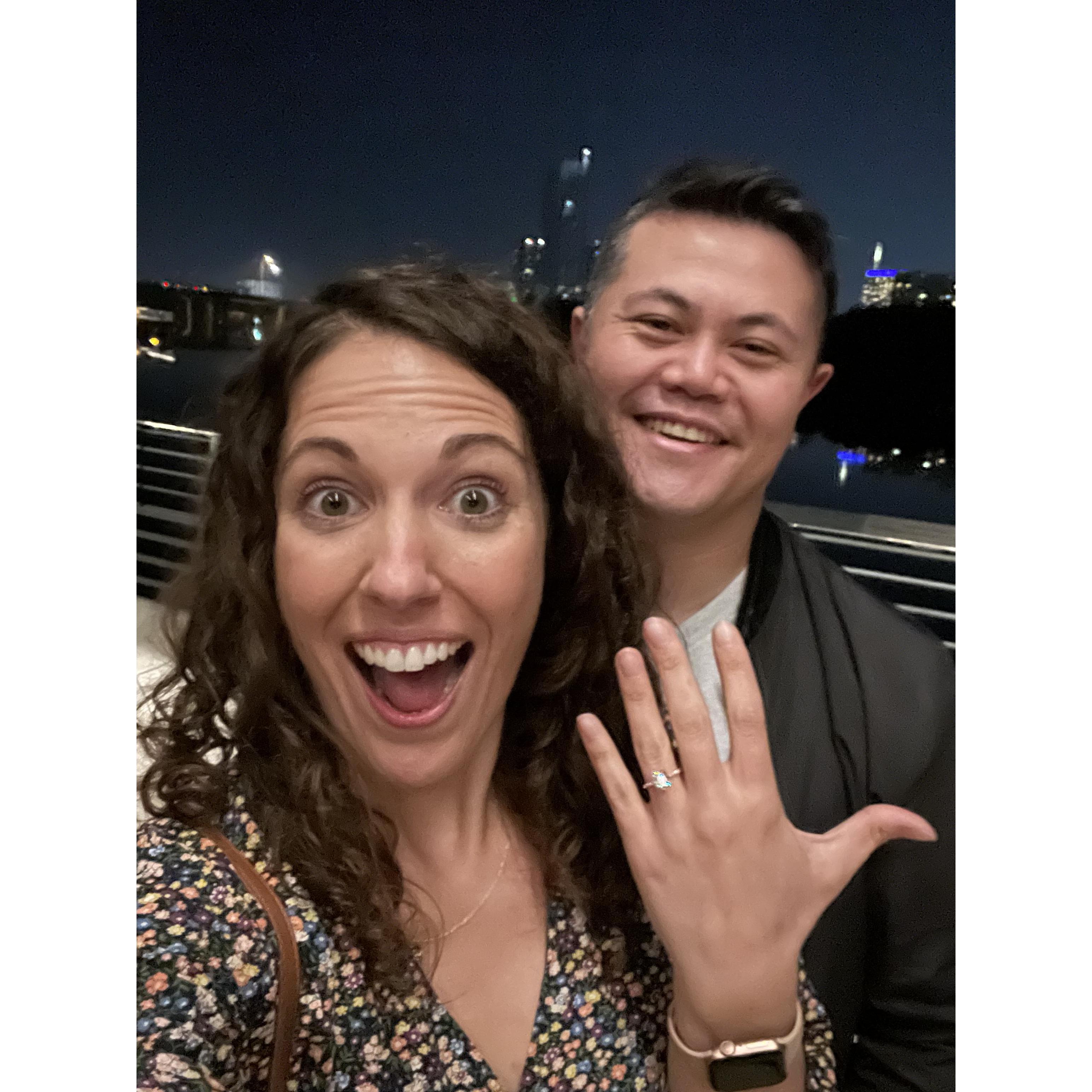 The night we got engaged. There were many happy tears! (December 2021)