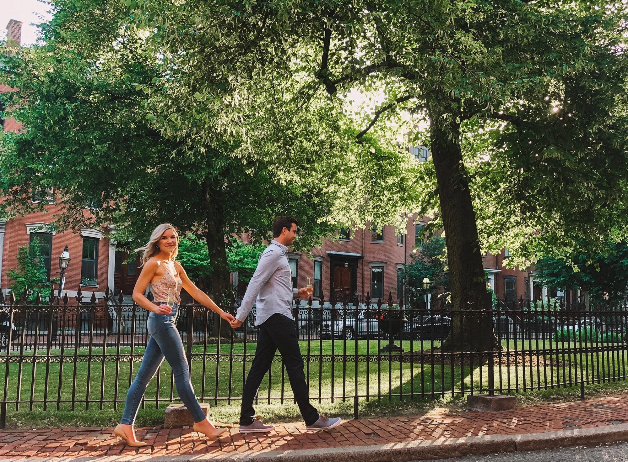 Engagement photo shoot on our favorite street in the South End. Taken by a very talented friend.