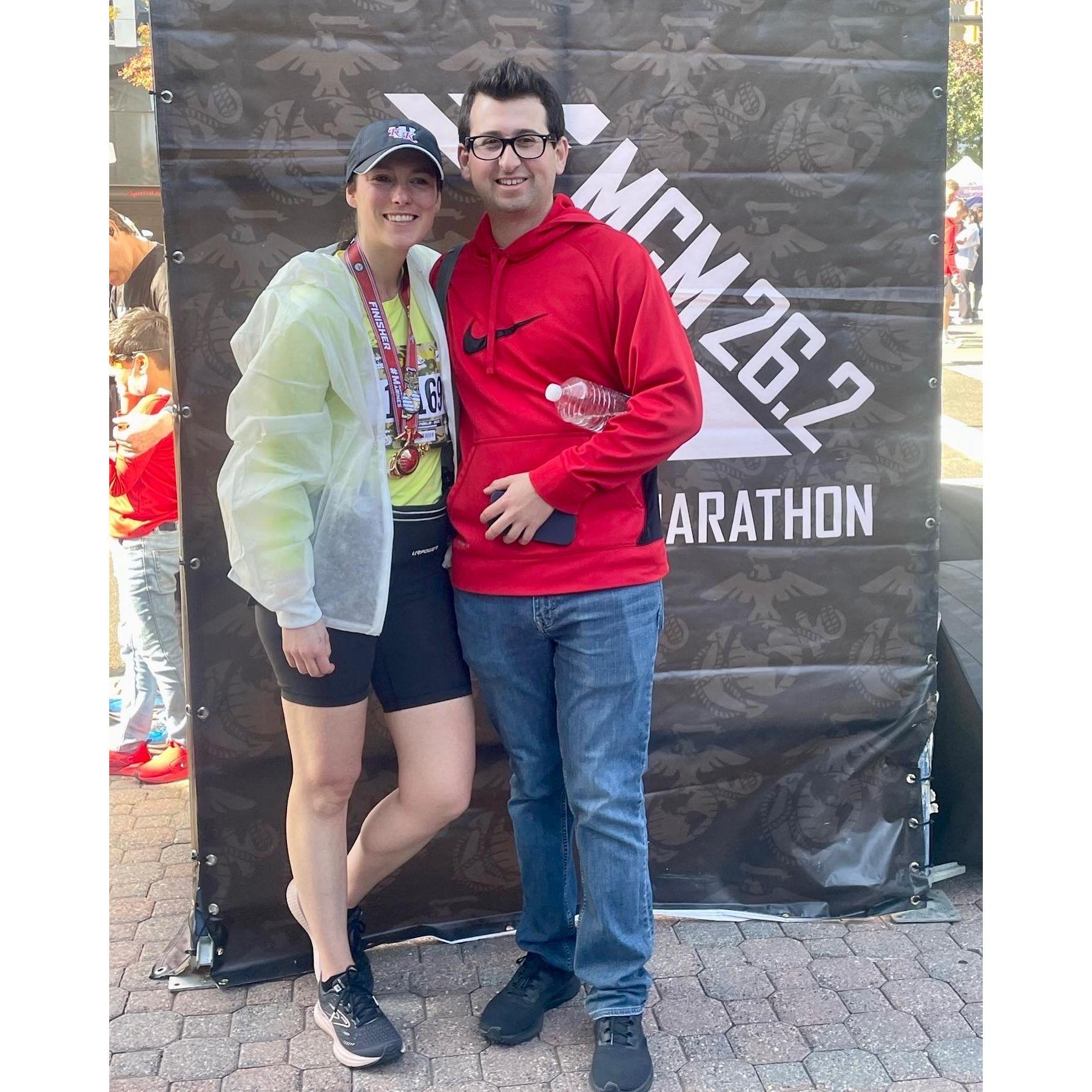 October 2022 after Meghan ran the Marine Corps Marathon in Washington, DC