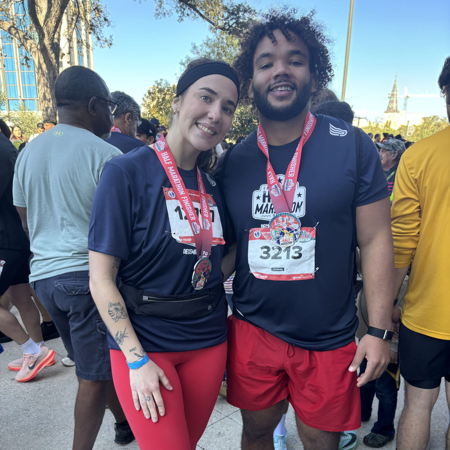 Our first half marathon together in San Antonio, TX.