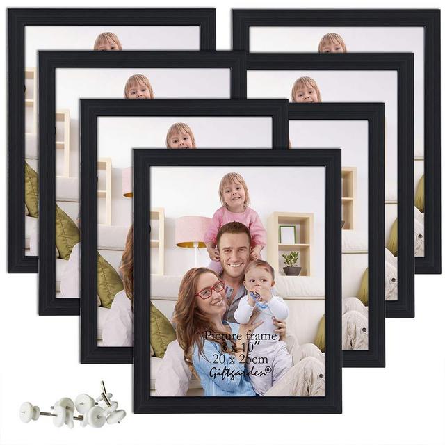 Giftgarden 8x10 Picture Frame Multi Photo Frames Set Wall or Tabletop Display, 7 PCS, Black