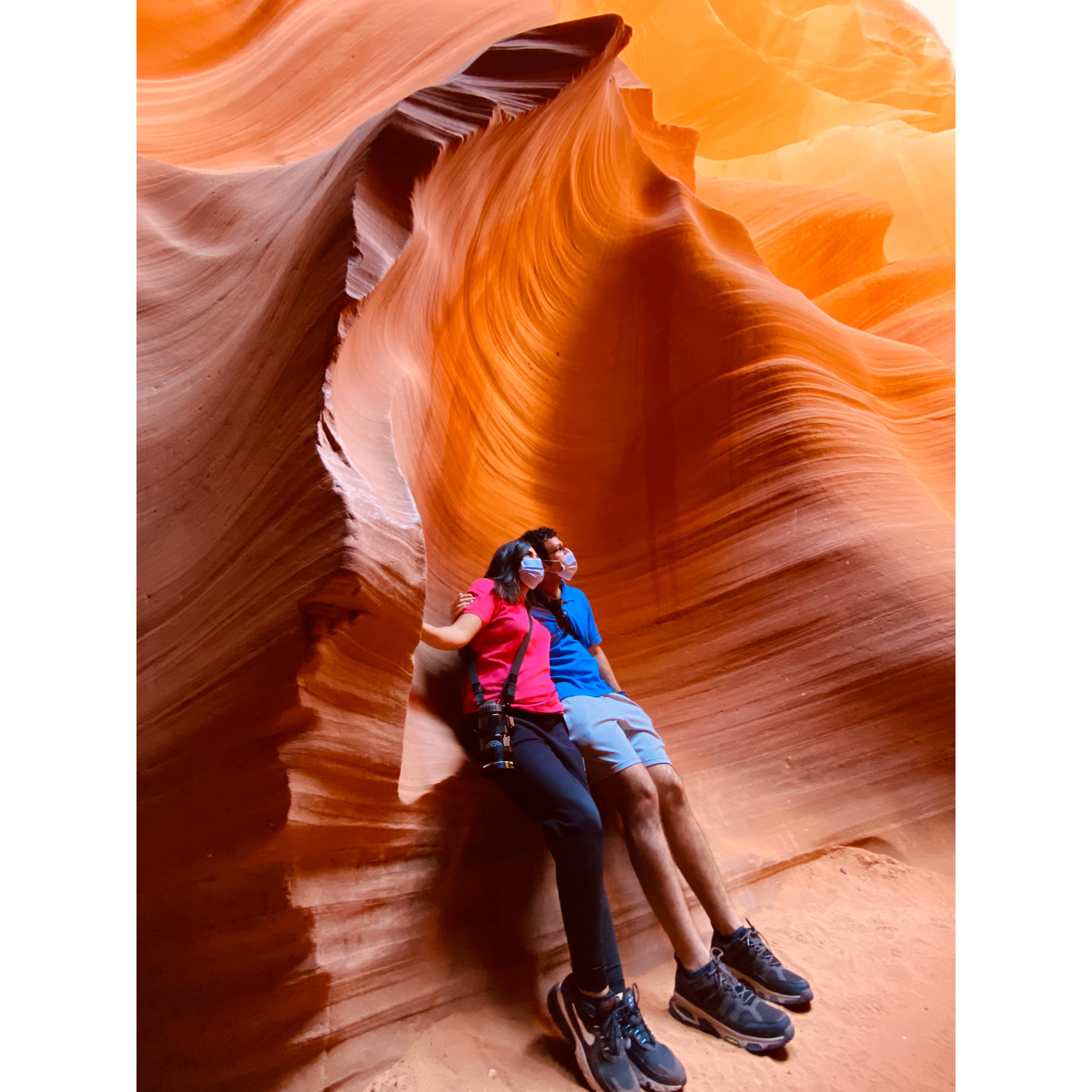 Inside Antelope Canyon, "masks required" :/