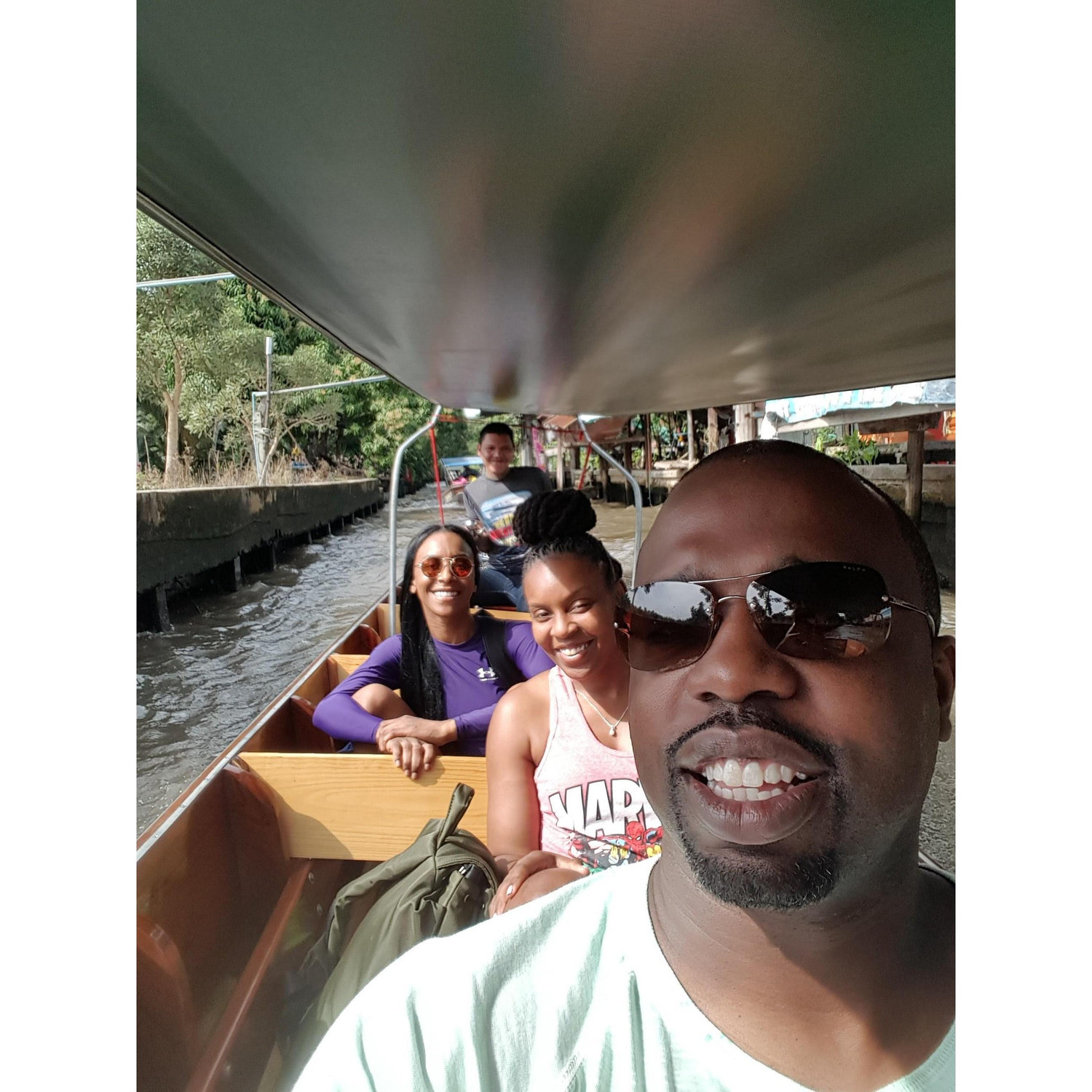 Cruising through the floating market near Chiang Mai, Thailand