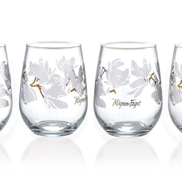 Mignon Faget: Magnolia Stemless Glasses