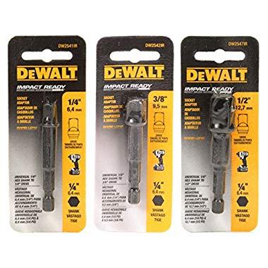 DeWalt Impact Driver Ready 3-Piece Socket Adapter Set DW2541IR, DW2542IR, DW2547IR