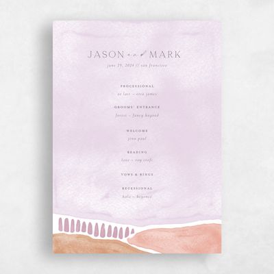 Lilac, Purple Wedding Program - Vallejo