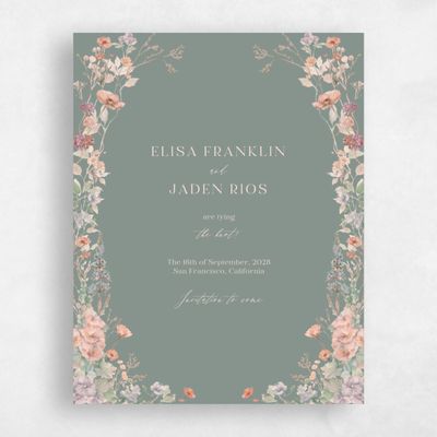 Deep Sage, Green Wedding Save the Date - Harley Portrait
