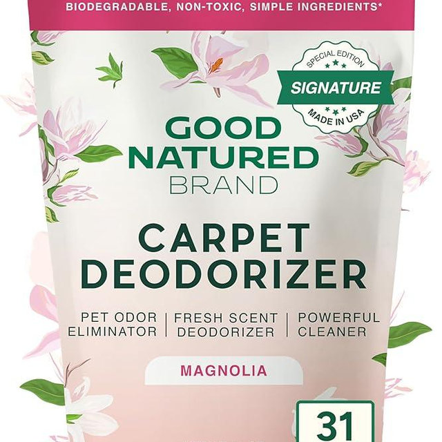 Good Natured Brand | Carpet Freshener & Deodorizer Powder | 31 oz Pet Odor Eliminator for Strong Odor & Pet Urine | Fresh Natural Magnolia Scent | Safe for Homes with Pets