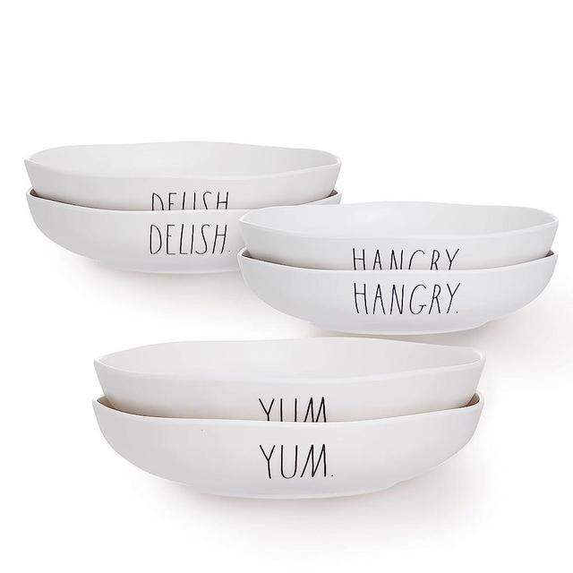 Rae Dunn Melamine Dinner Bowl - Durable Dishwasher Safe Pasta Bowls - Set of 6 (9 inch / 8.2oz) Perfect Bowls for Soup, Cereal, Pasta, Salads and Gifts