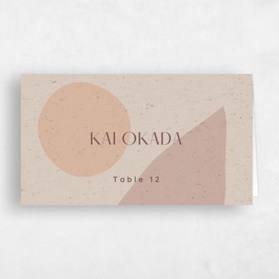 Brown Typography Wedding Place Card - Rafina
