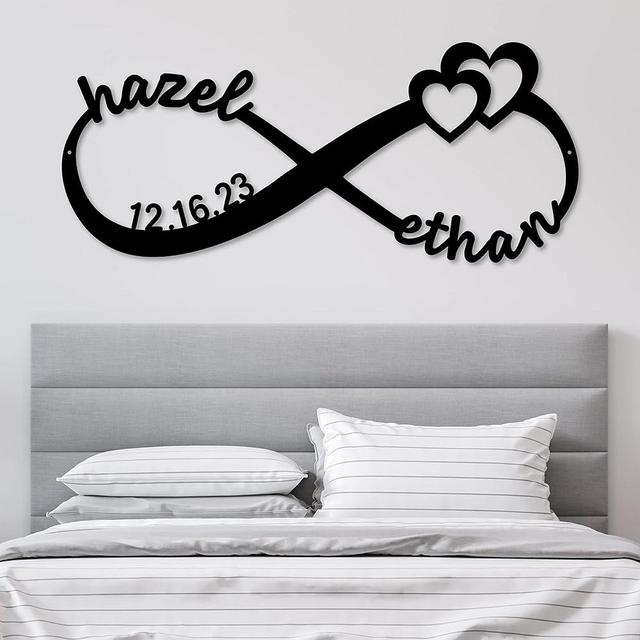 Custom Infinity Sign | Personalized Wedding Gift | Couples Gift for Her | Wedding Date Sign | Engagement Gift | Anniversary Gift | Bridal Shower Gift | Custom Metal Signs | First Names Sign