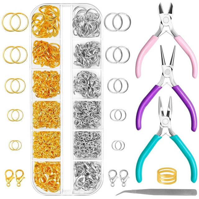 Yholin Jewelry Pliers and Jump Rings - Jewelry Making & Repair Kit for Bracelets, Necklaces, Wire Cutters, Chain Nose Pliers