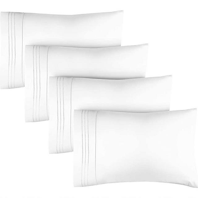 4 Pack Pillow Cases - King Size - 4PC Pillow Cases - 4 Pack Pillow Covers - 4 Pack Pillowcases - Pillow Case Set of 4 - Pillow Covers with Embroidery - Super Soft pillow Cases - Luxury Pillow Covers