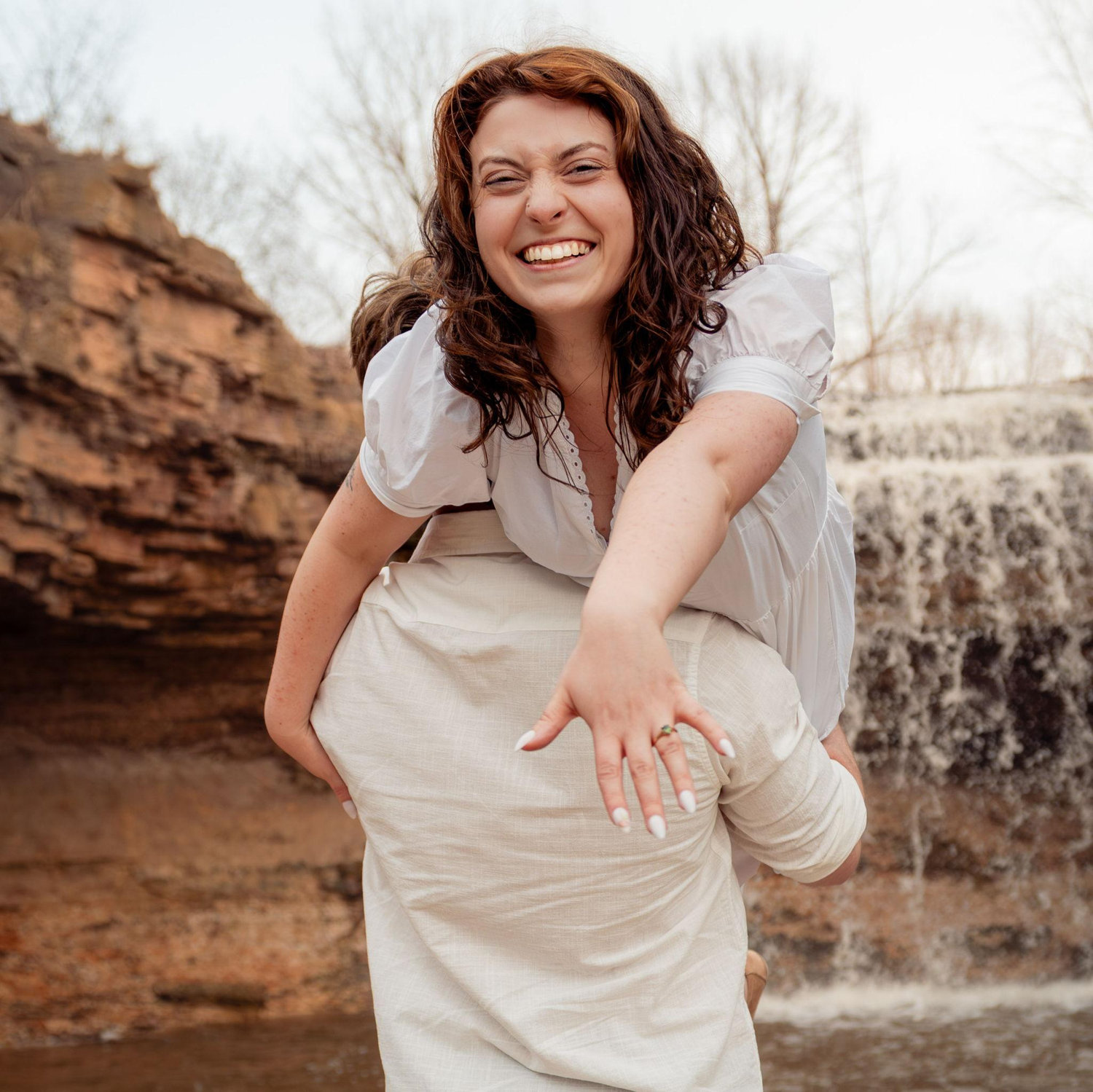 Engagement photo at Fonferek Glen in Bellevue, Wisconsin.
Photographer: Allard Images