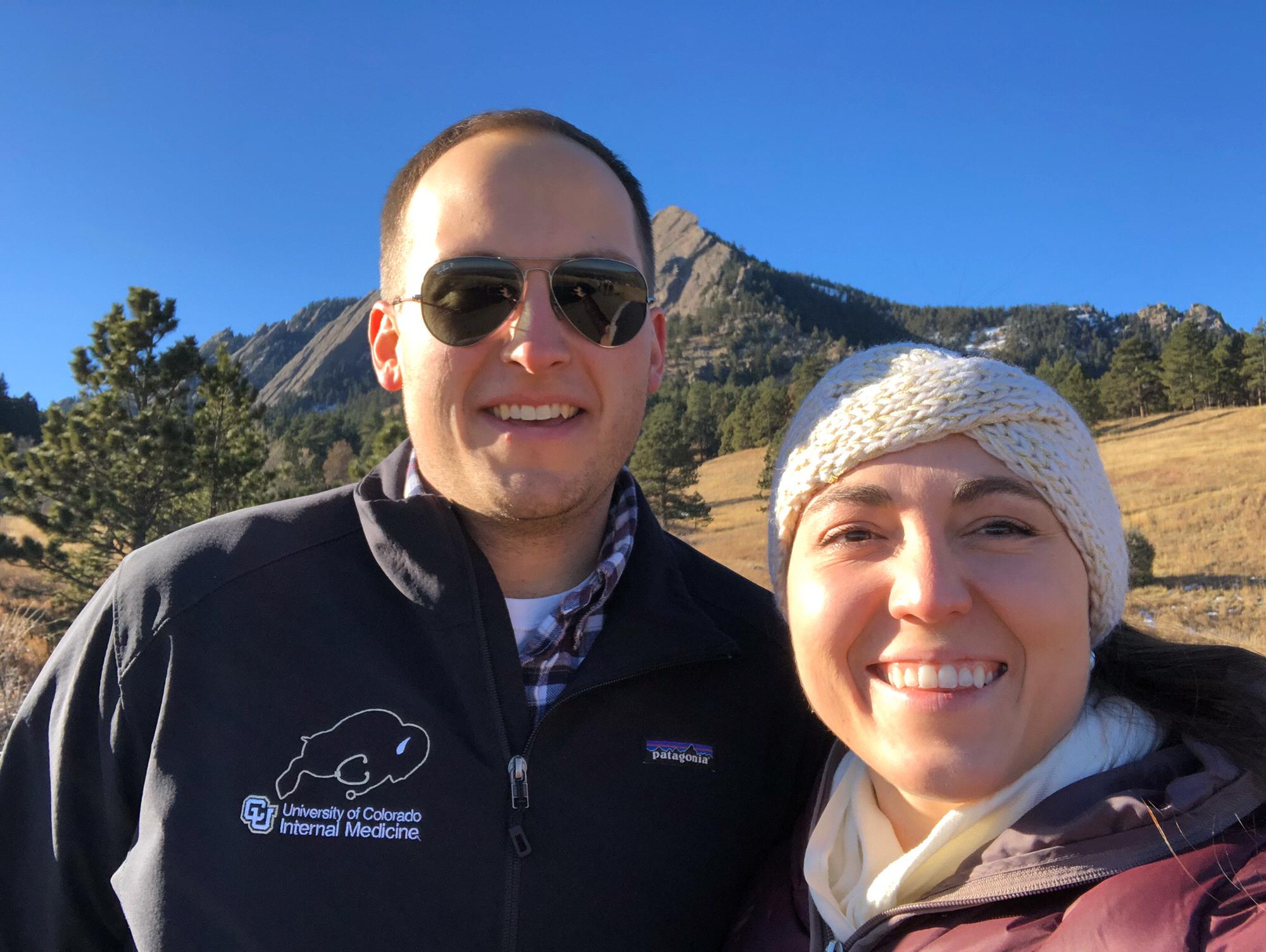 Hiking in the flatirons near Boulder.