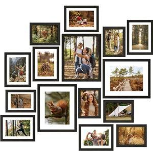 Picture Frames Set, 15 Pack Black
