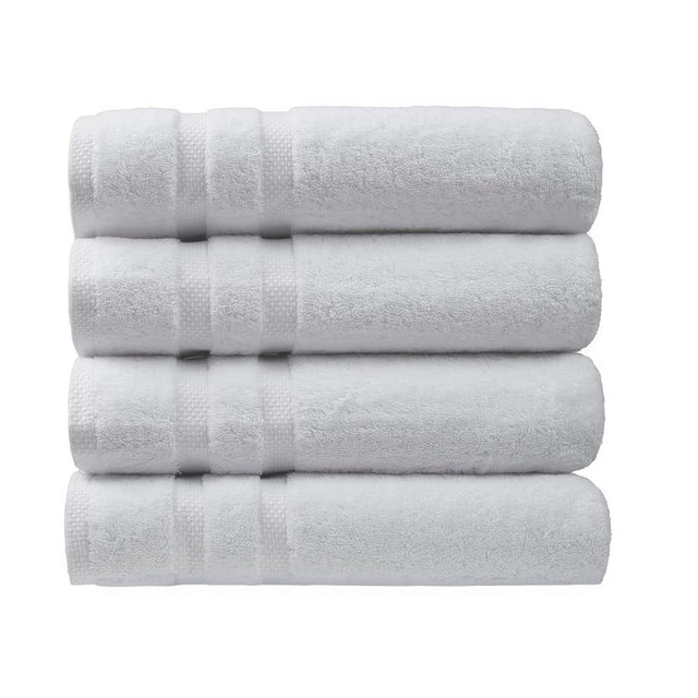 SOFE H&L | Olea Luxury Cotton Turkish Bath Towels Set of 4 White | Premium, Soft, Durable, Absorbent | Hotel Quality Plush Towels and Thick Towel Sets