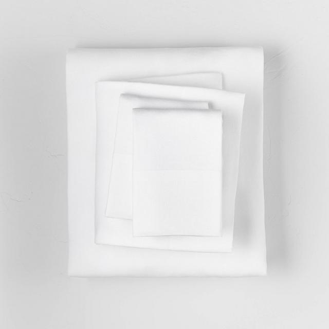Full Linen Blend Sheet Set White - Casaluna™