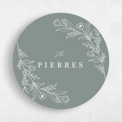 Deep Sage, Green Wedding Sticker - Seraphine