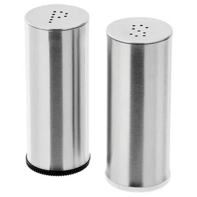 PLATS Salt & pepper shaker, set of 2, stainless steel
