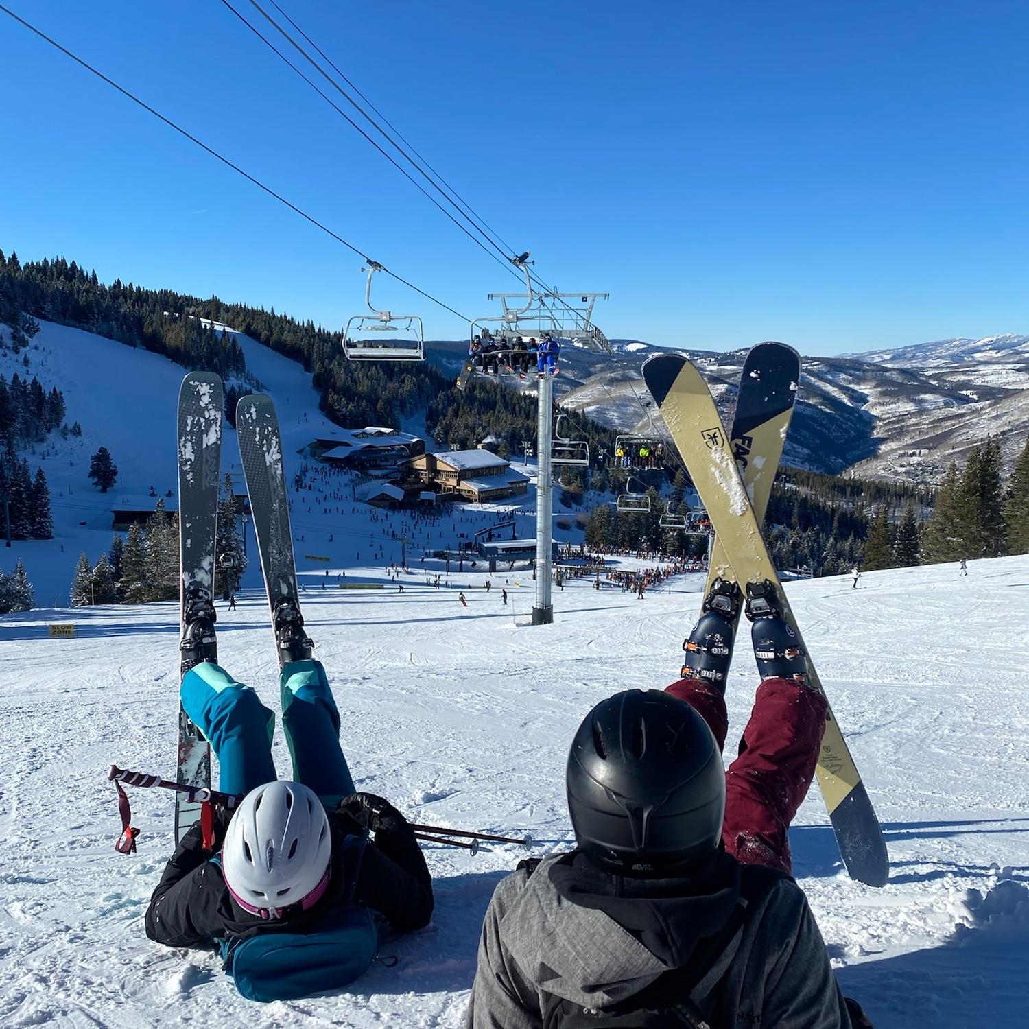 Took a little break to enjoy the scenery while skiing together in Vail