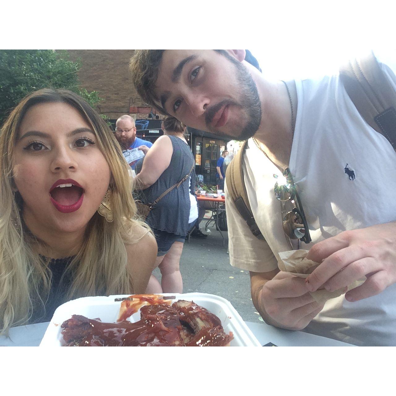 This was the day I actually met a lot of Evan's friends! We were in the city for Rib Fest, and stopped by Kyle and Jackie's Lincoln Park apartment! We couldn't come with because I was still underage.