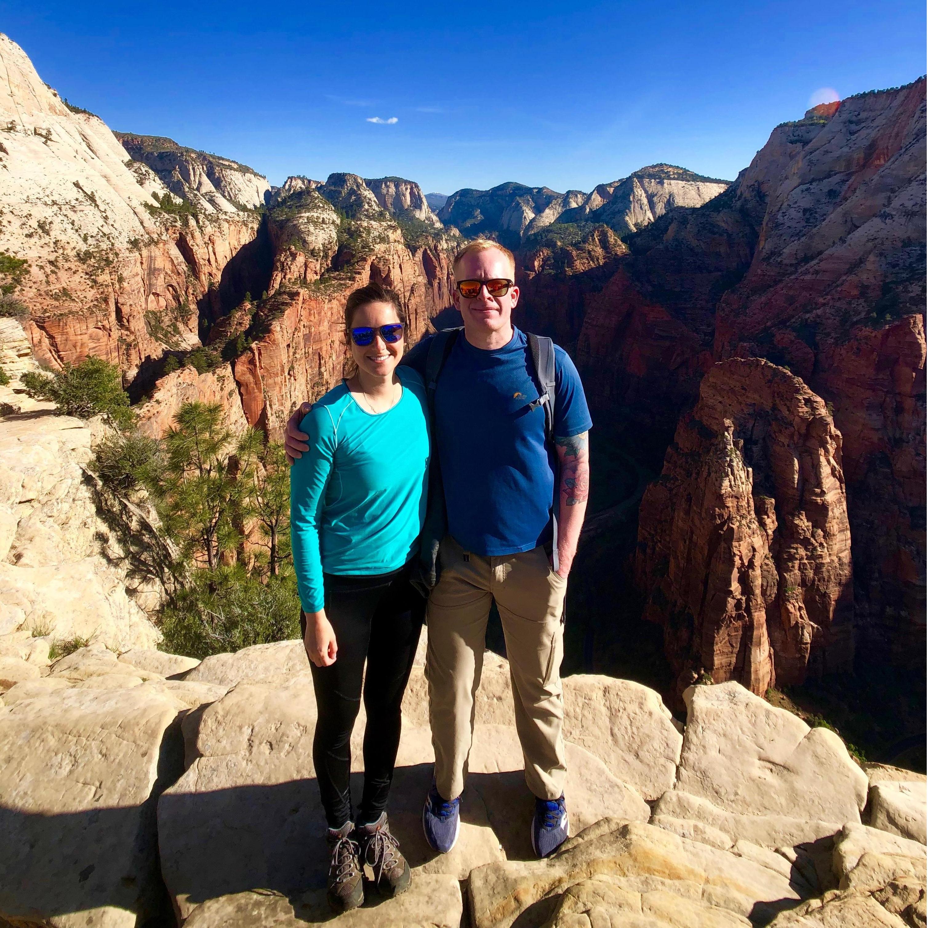 At the end of Angels Landing hike in Zion National Park. Don't look down!