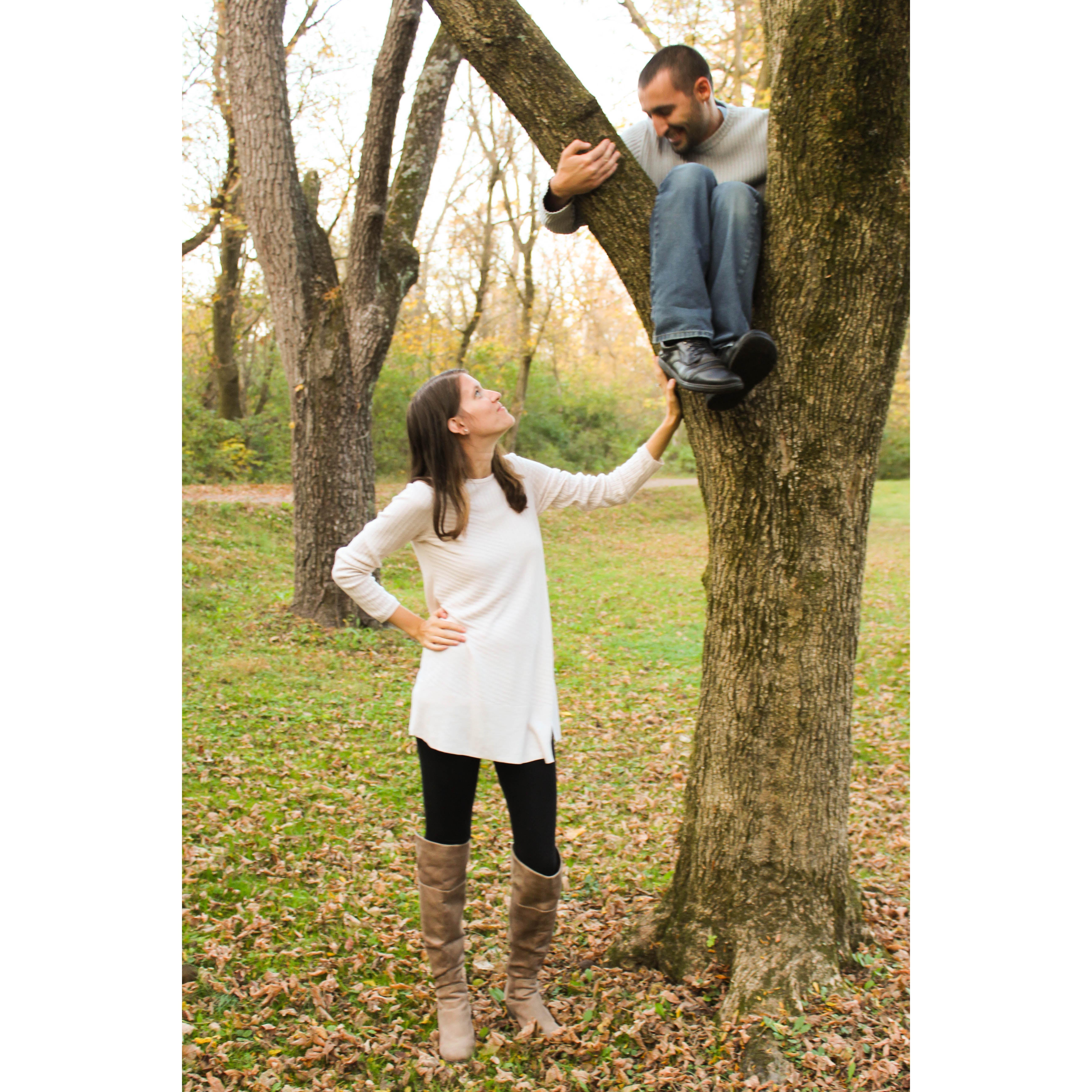 Engagement photos at Gring's Mill, Nov. 2020
