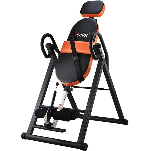 Teclor Inversion Table for Back Pain Relief, 350 lbs Capacity Strength Training Inversion Equipment, Decompression Table for Pain Therapy Training with Safe Belt & Comfortable Ankle Holders