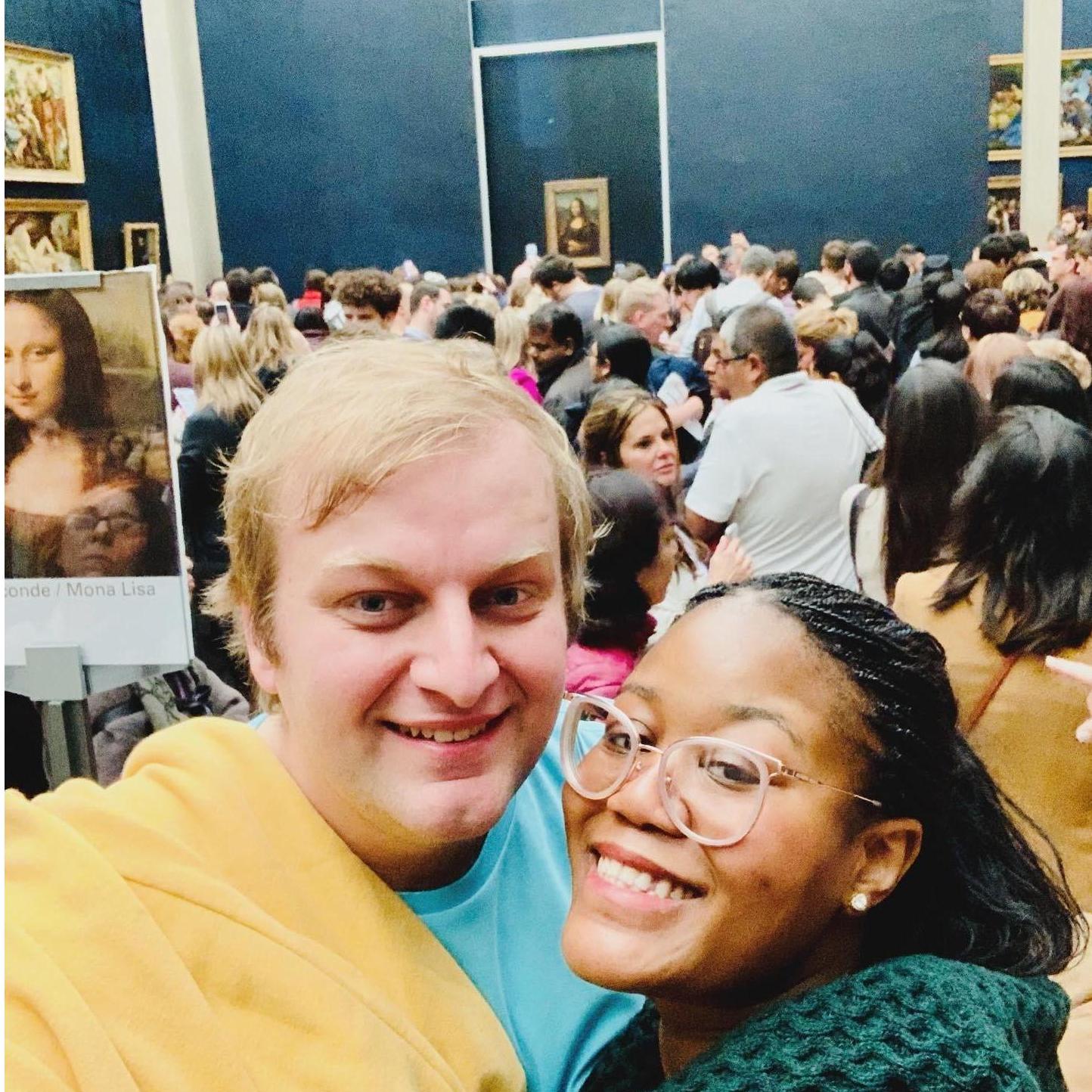 Viewing the Mona Lisa at the Louvre, Paris :)