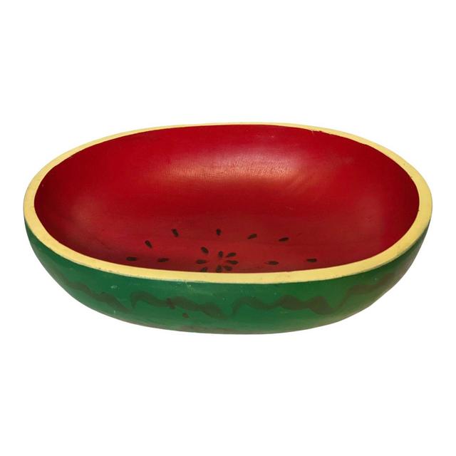Vintage Wood Watermelon Bowl