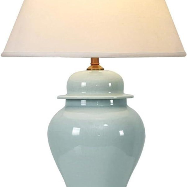 Blue Ceramic Table Lamp Nordic Bedside Lamp Gold Metal Bracket Base with White Fabric Lampshadetable Lamps for Living Room Bedroom Study Hotel Navy Blue Lamp