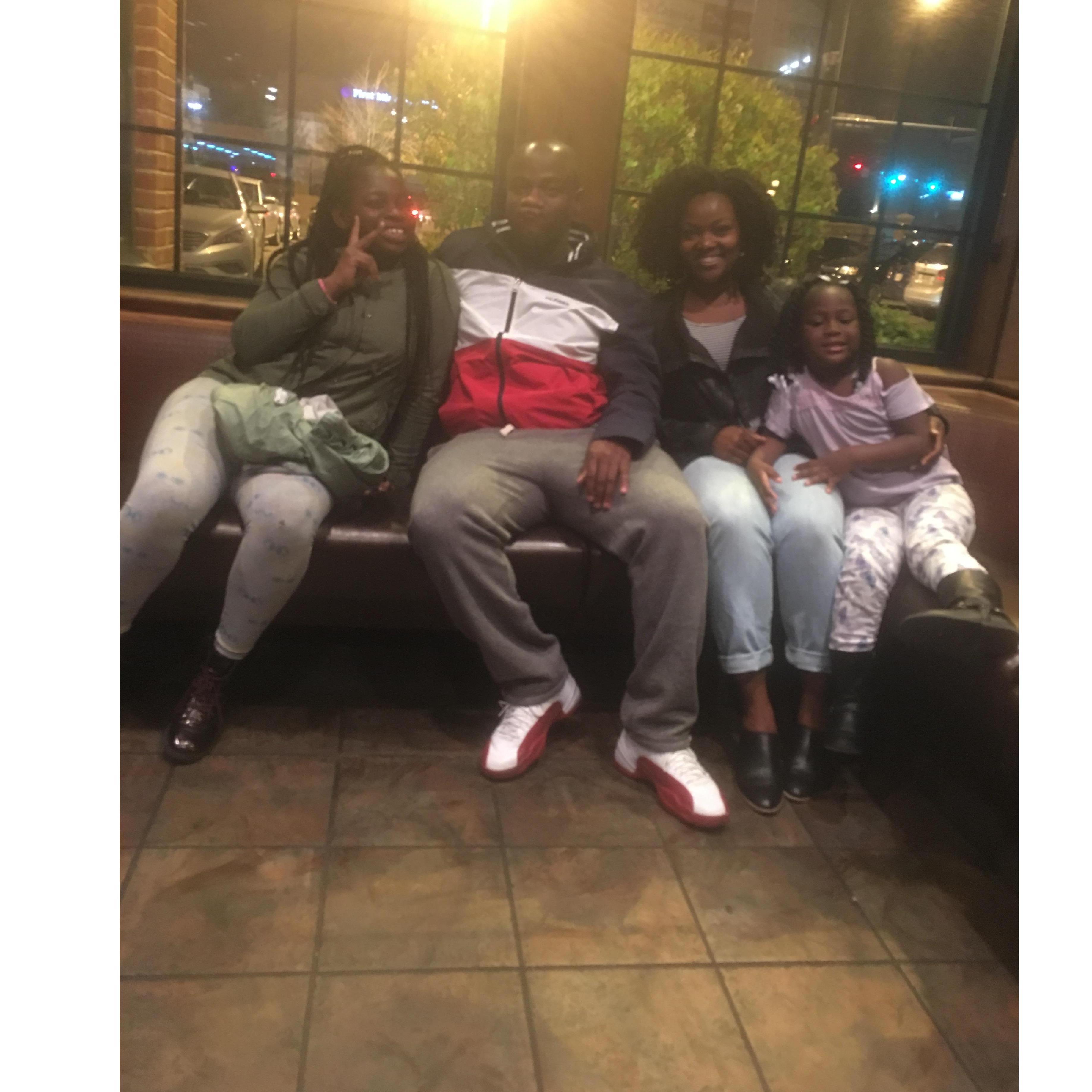 In Chicago, meeting and hanging with his family for the first time.