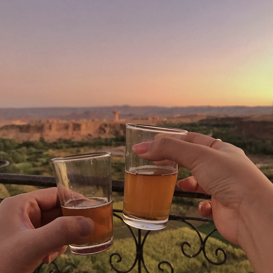 Authentic tea in Morocco as soon as we got to the Sahara Desert