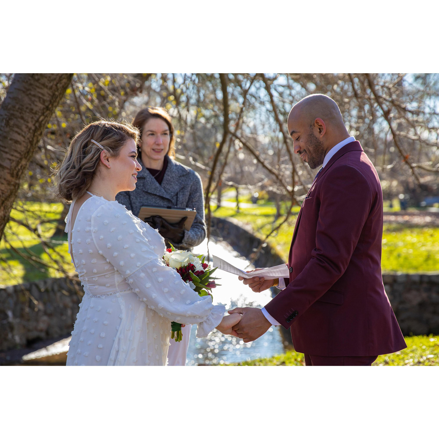 Norman reading his vows