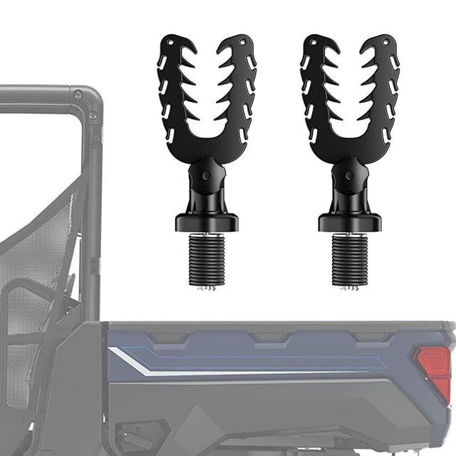kemimoto UTV Gun Rack, Tie Down Anchor Compatible with Polaris Ranger General Sportsman, Bow Rack Tools Holder with Rubber Snubbers for Added Security