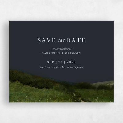 Ebony, Black Wedding Save the Date - Zaldia Landscape