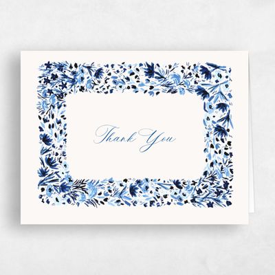 Cobalt, Blue Wedding Thank You - Giverny Landscape