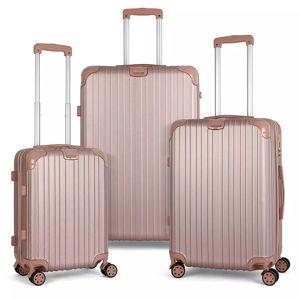 Hikolayae Geometric 3-Piece Luggage Set- Beige Khaki