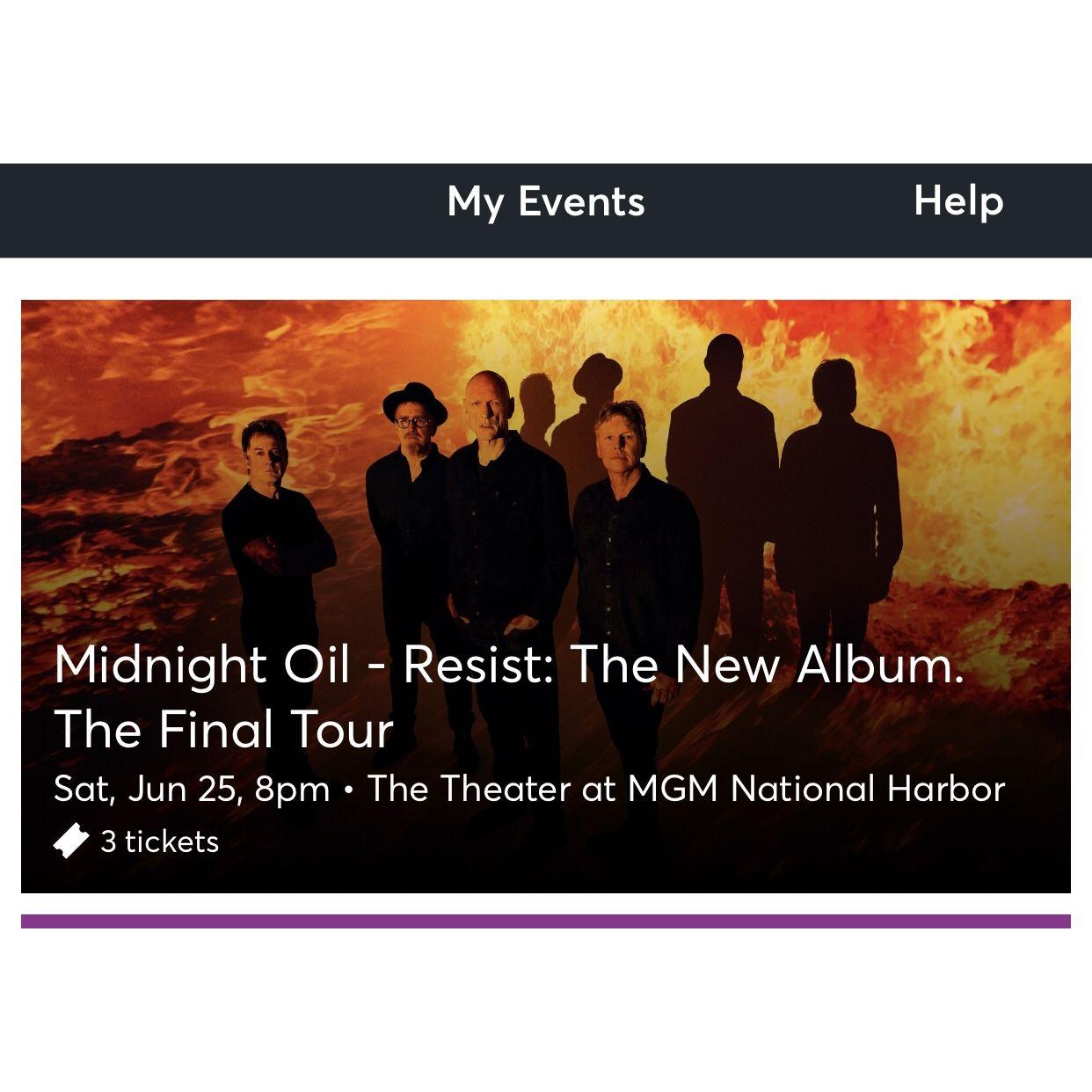 We got to see Midnight Oil's last show in North America. The show was amazing!