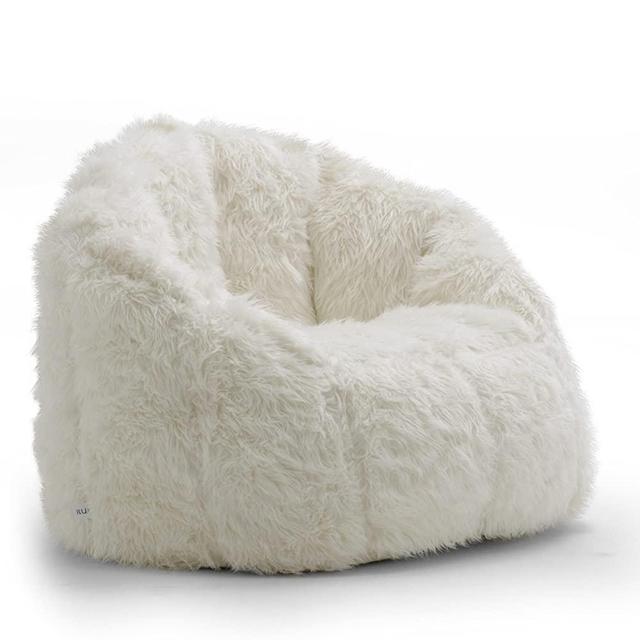 Big Joe Milano Bean Bag Chair, Regular, Shag Ivory