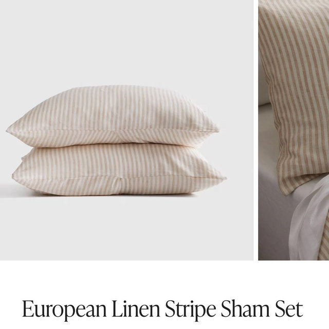 European Linen Stripe Sham Set | Quince