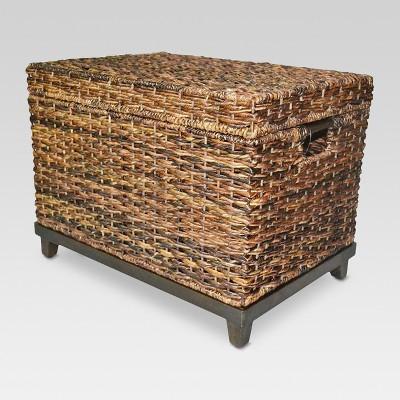 18"x18" Wicker Large Storage Trunk Dark Global Brown - Threshold™