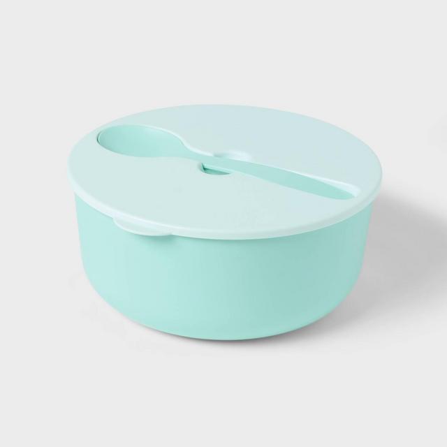 128.5oz Lidded Serve Bowl with Utensil Mint - Sun Squad™