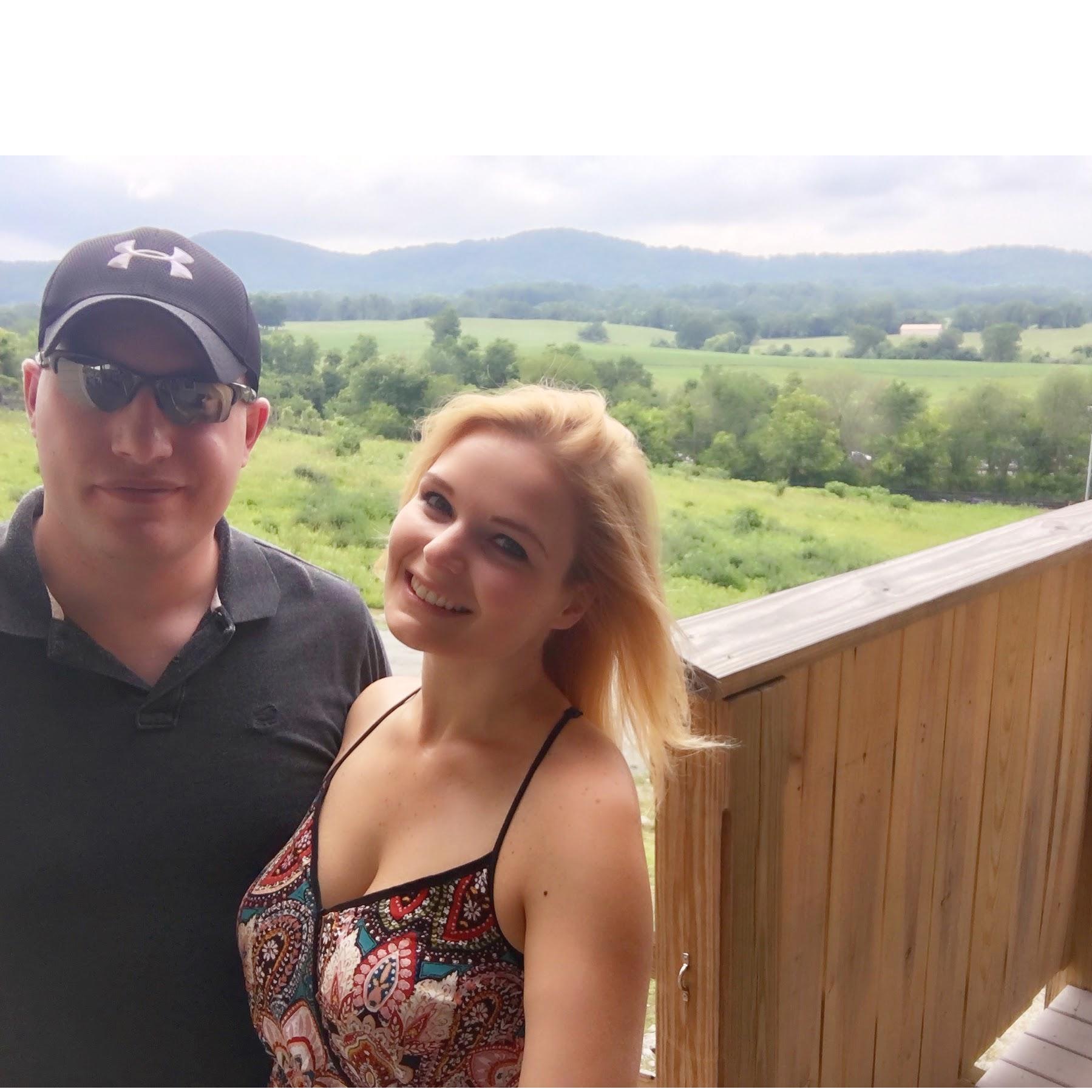 Check out that view! Barrel Oak Winery in VA (our first trip away together)