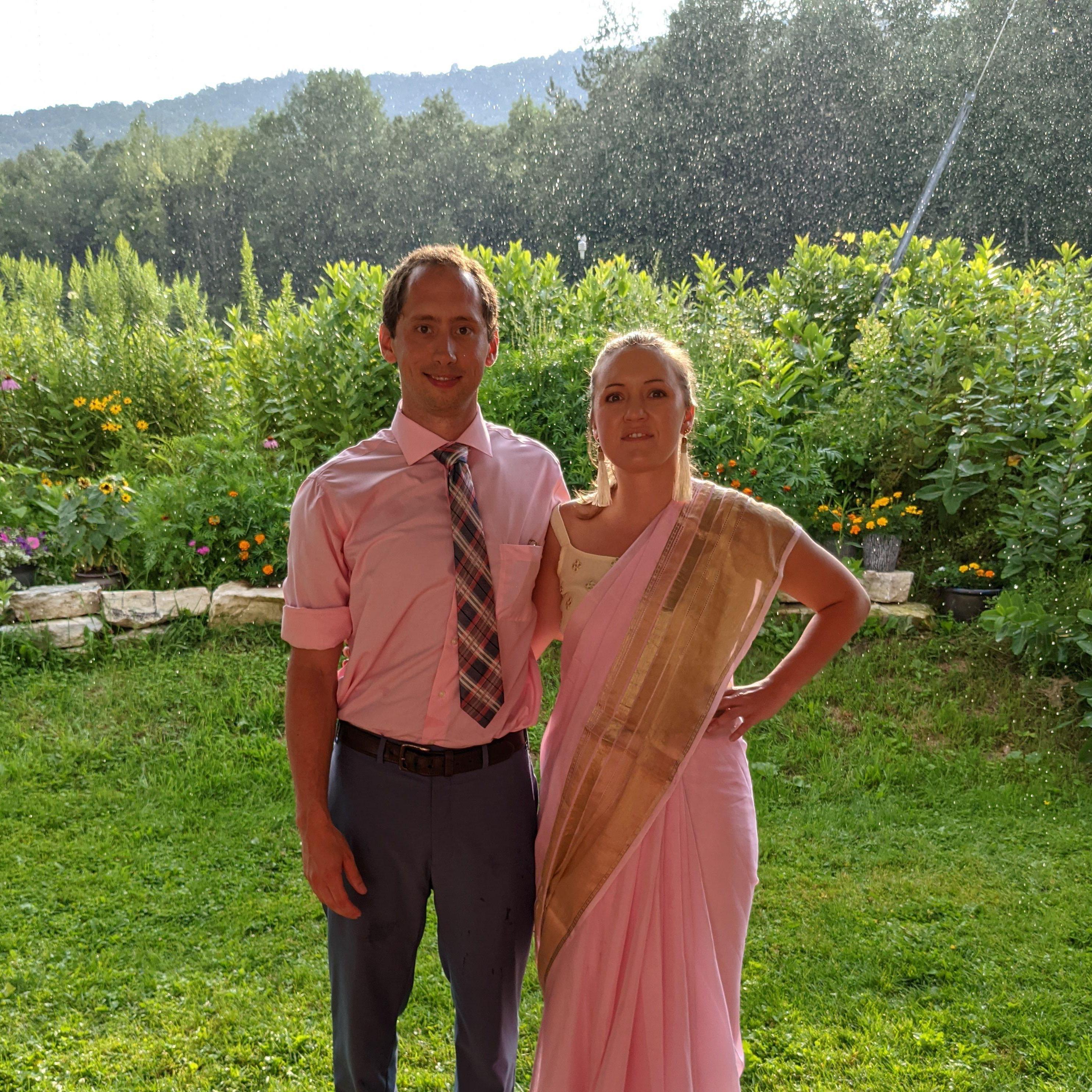 Celebrating at Rick and Madhavi's wedding!