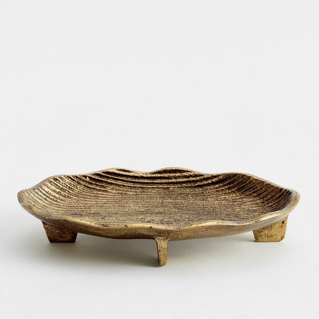 Textured – Brass Footed Bowl
