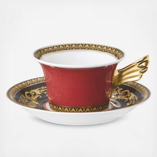 Medusa Red Tea Cup & Saucer
