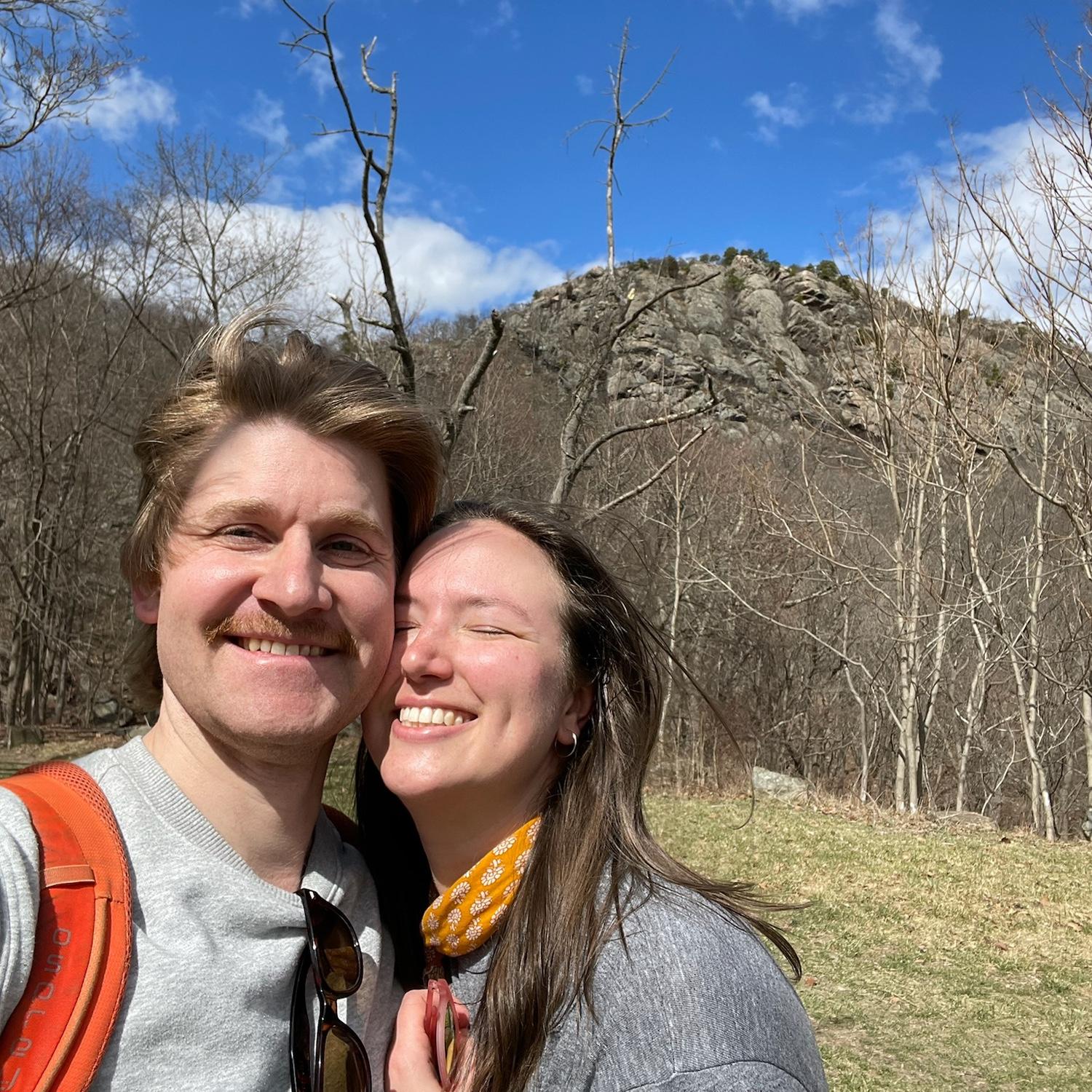 Engaged! On top of Storm King Mountain